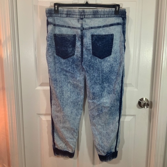 Thrill Acid Wash Jogger Elastic Waist Denim Hip Hop Plus Size 1X - Picture 4 of 10
